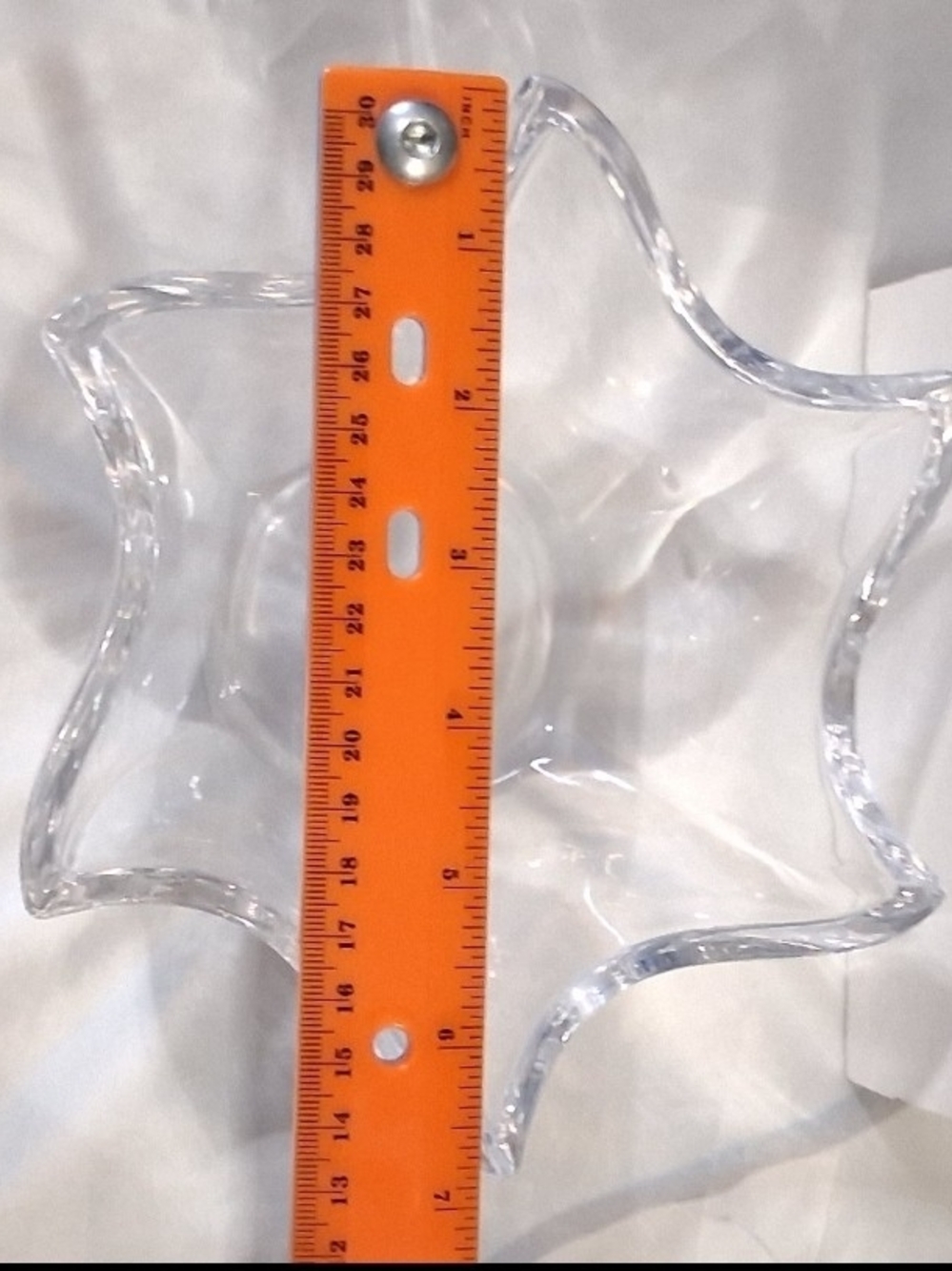 Clear Glass - Heavy thick Starfish Shaped Bowl Very Nice 5 Sides - Picture 7 of 7